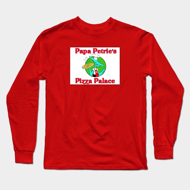 Papa Petrie's Pizza Palace Long Sleeve T-Shirt by Rampageo Industries 